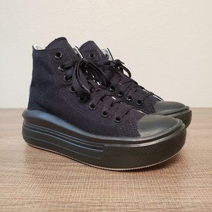 CONVERSE CTAS Move Hi-Top All Black Platform Shoes - Size 6 Womens / 4.5 Mens